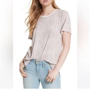 Free People We the Free Snake Print Light Oversized Tee Size Small Light pink